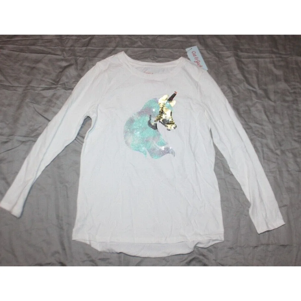 Girls Cat & Jack Long Sleeve sequence T Shirt Size XL 14 NEW